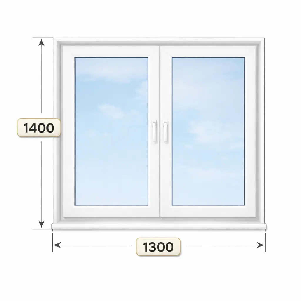 Пластиковое окно 1300×1400